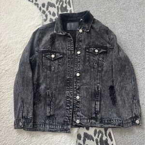 Forever 21 Black Washed Denim Jacket